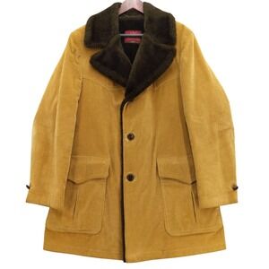 Vintage Anderson Little Corduroy Faux Shearling fur Lined Coat Jacket 40R